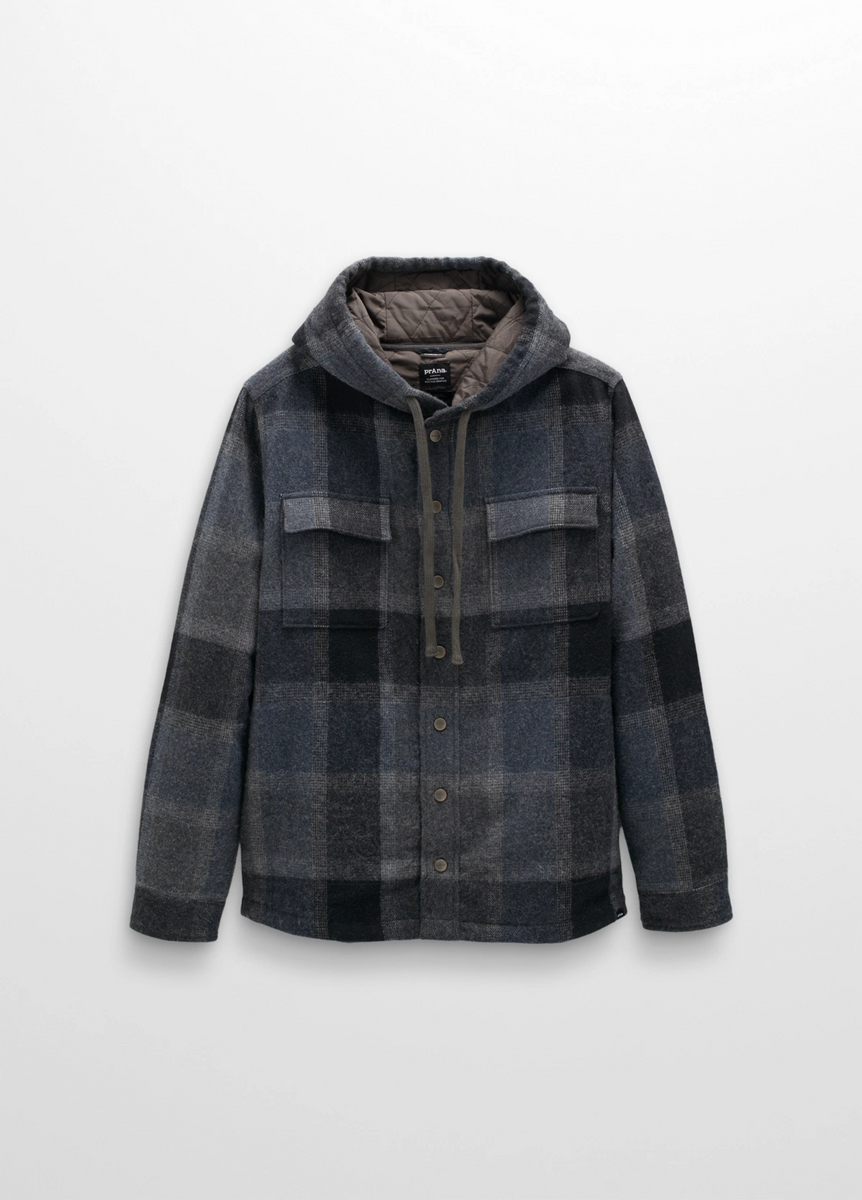 Grey hooded flannel online