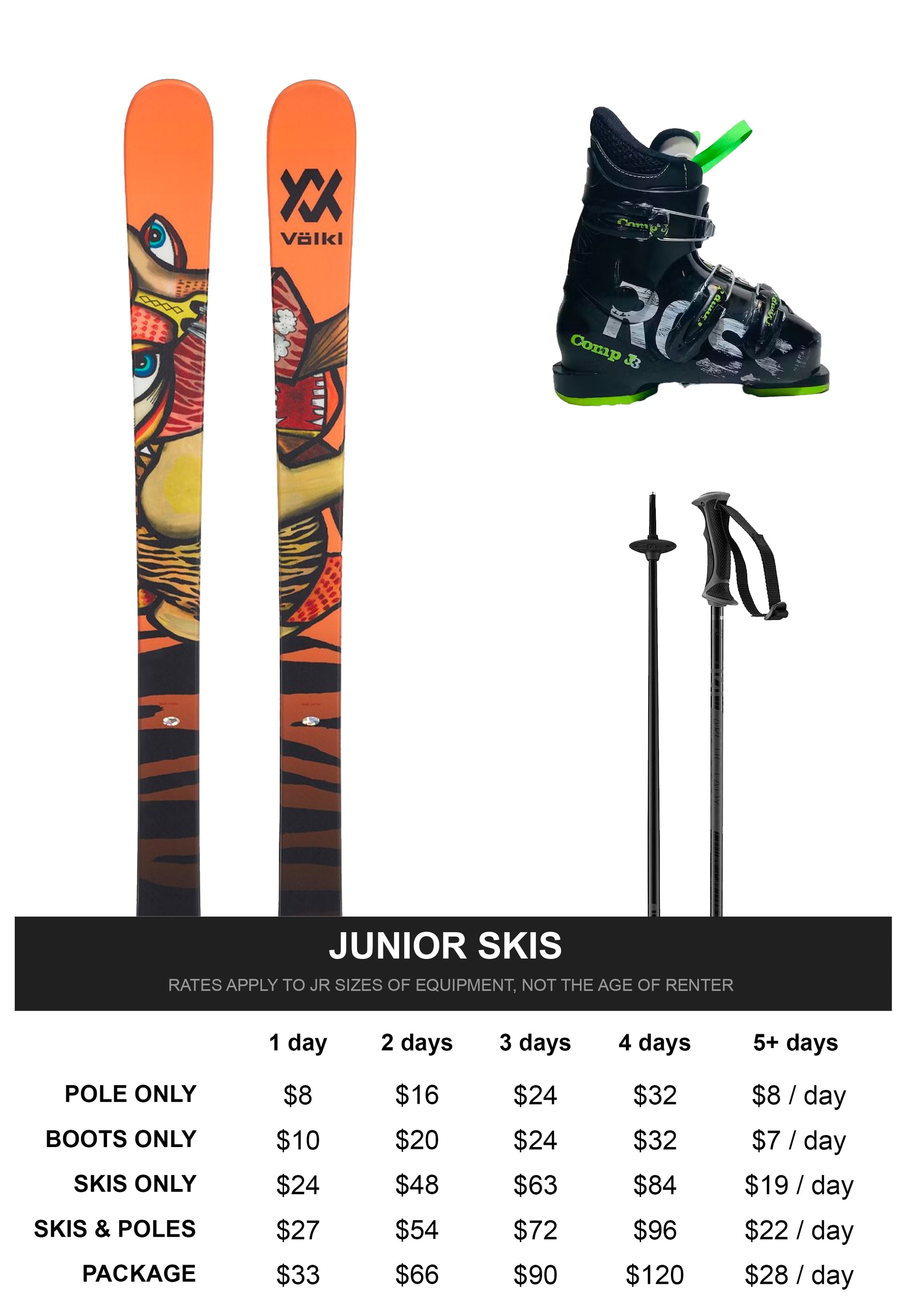 Our Rental Rates | Skis | Snowboards | X-Country | Skates | Snowshoes