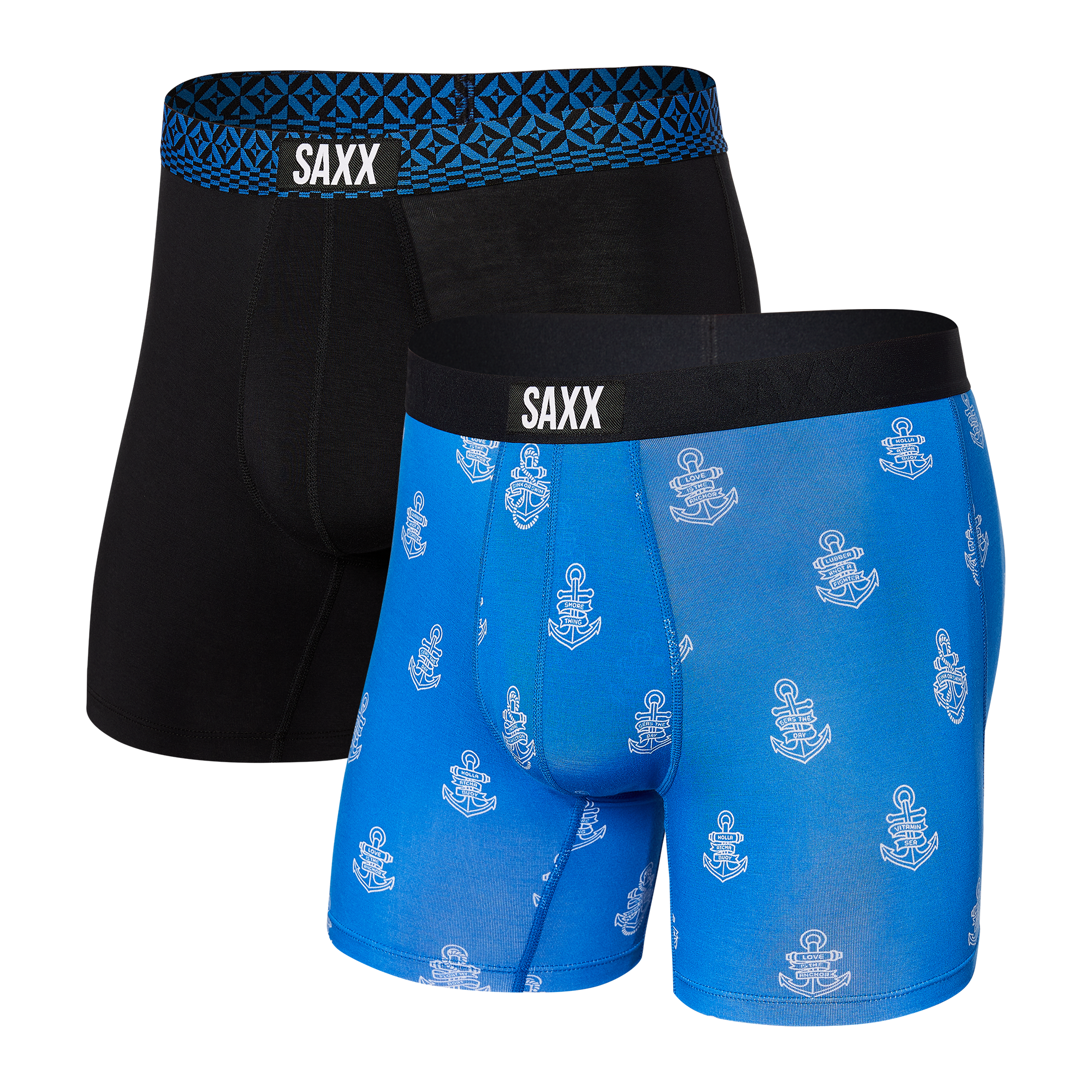 Saxx Ultra Super Soft Boxer Brief Fly Men's Underwear, Pool Shark  Pool/Blue, X-L